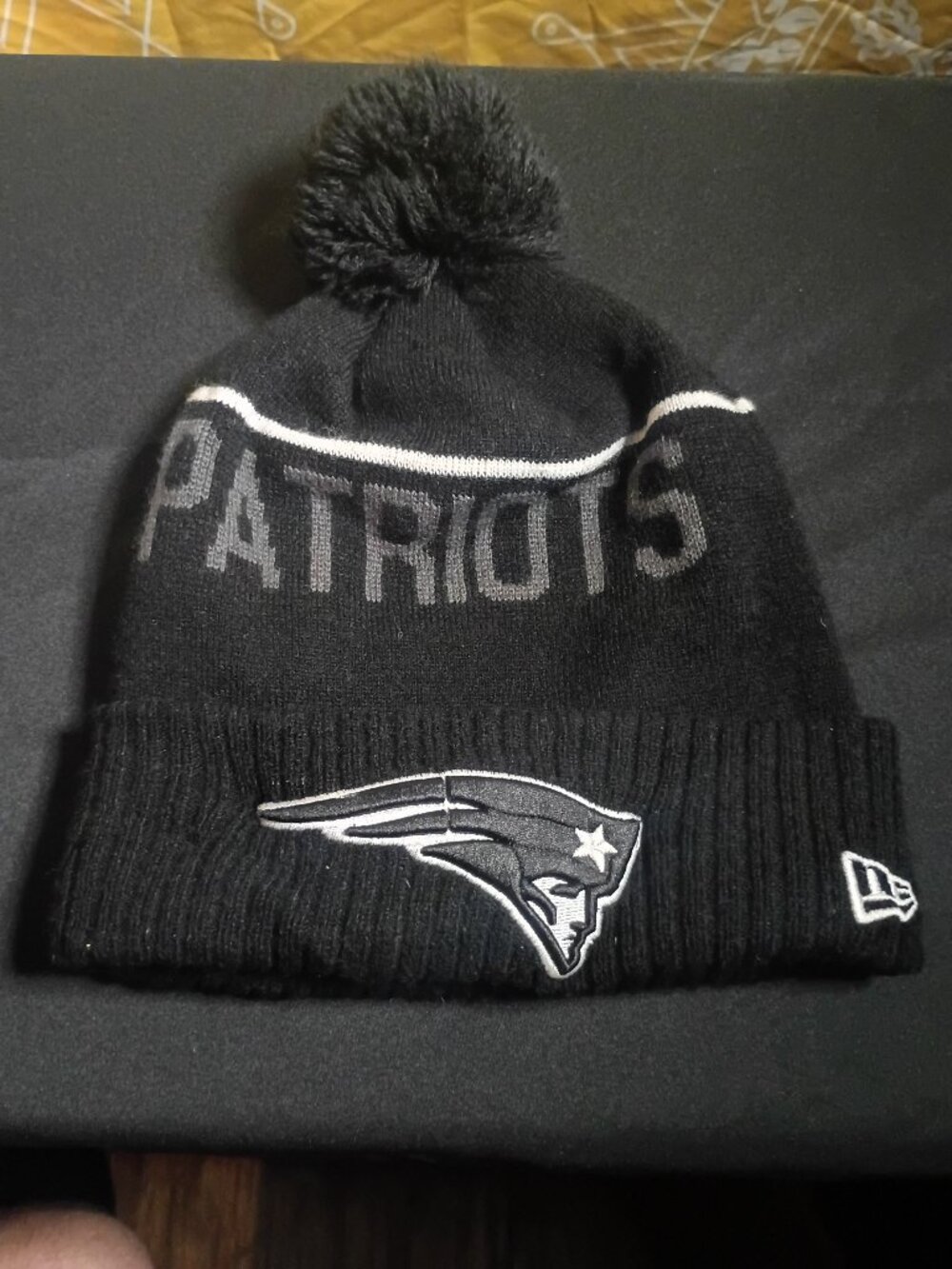 patriots black beanie